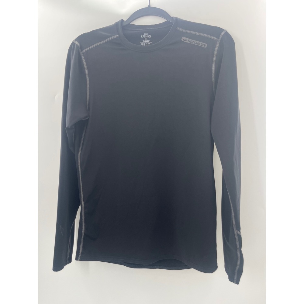 Hot Chillys Mens Black Thermal Base Layer Long Sleeve Shirt Small 2234
